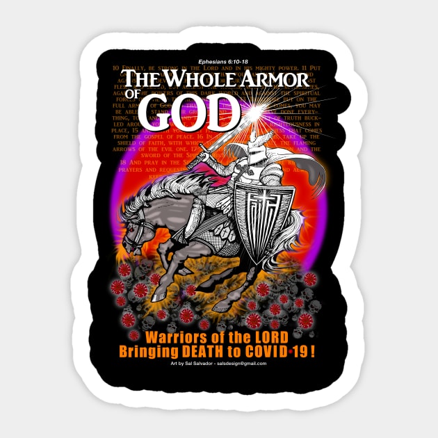 Warriors Death to COVID-19 Sticker by MyTeeGraphics